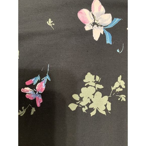 J Jill Wearever Collection Midi Dress Small Black FLoral Long Sleeve Ponte Knit - Picture 8 of 10